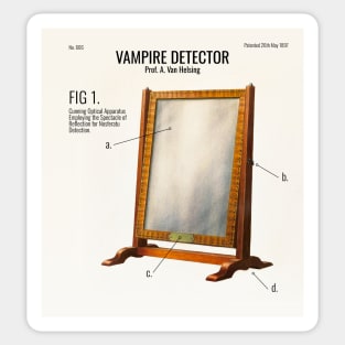 Van Helsing's Patented Vampire Detector Halloween T-Shirt Sticker